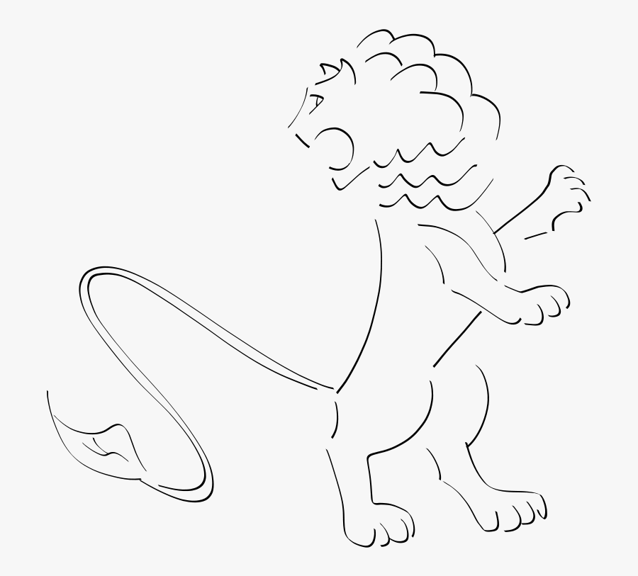 Lion Back - Line Art, Transparent Clipart