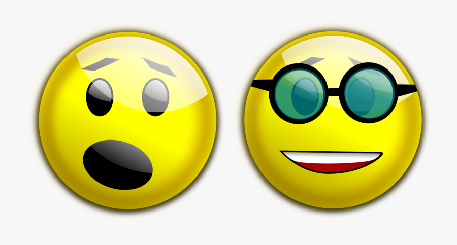 Smiley Glossy Yellow Surprised Png Image - Happy And Sad Smiley Png, Transparent Clipart