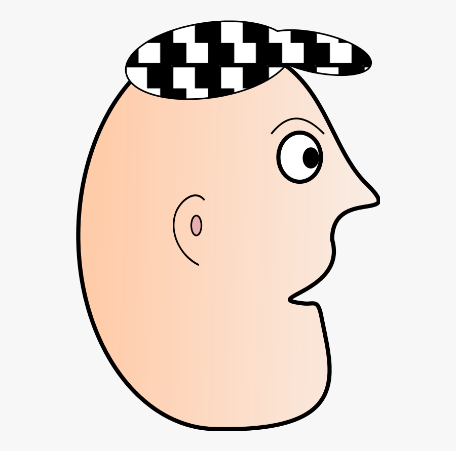 Cartoon Man Face Profile Wearing Cap - Clip Art, Transparent Clipart