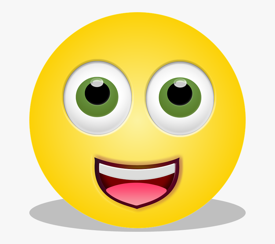 Graphic Smiley Emoticon Surprised Excited Happy - Hình Biểu Cảm Vui, Transparent Clipart