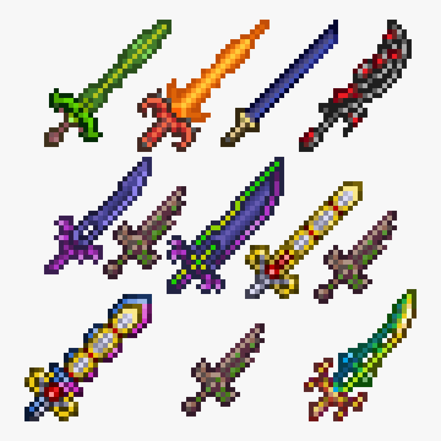 Terra Blade Crafting - Pixel Art Terra Blade, Transparent Clipart