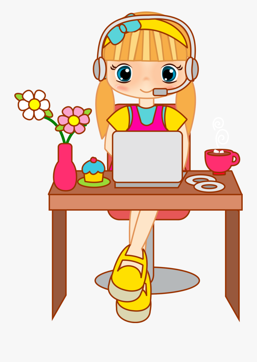 Imagens Decoupage Menina B - Imagem De Secretaria Desenho, Transparent Clipart