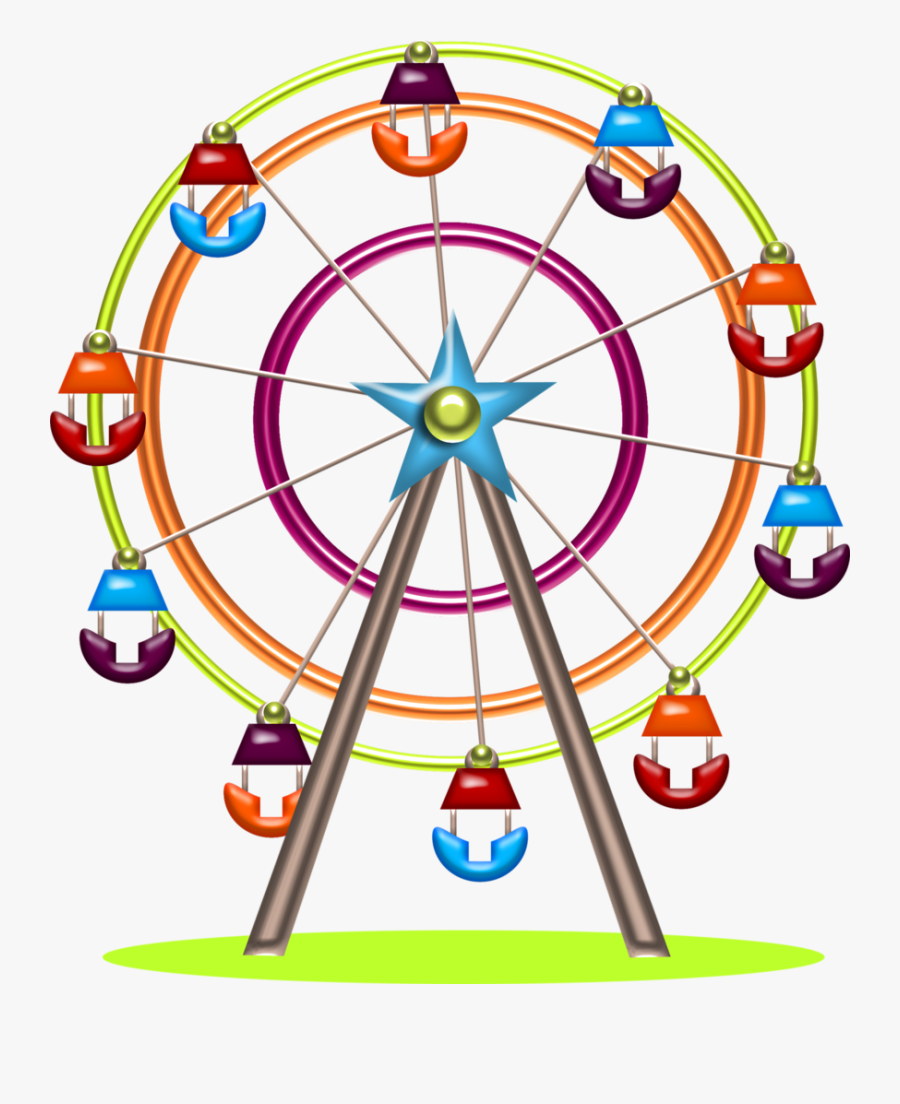 Circo & Palhaço E Parque Craft Images, Carnival, Clip - 摩天 輪 卡通 圖案, Transparent Clipart