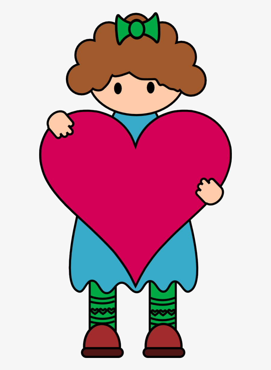 Valentine Girl Color 604×1,083 Pixels - Boy With Heart Clipart, Transparent Clipart
