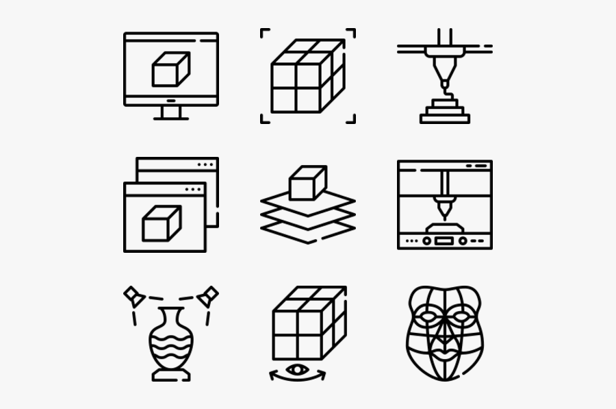 3d Printing - Paint Brush Ai Icon, Transparent Clipart