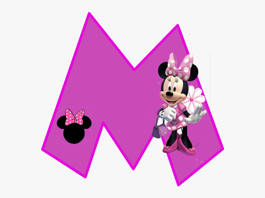 Minnie Free Alphabet In Purple - Pink Minnie Mouse Letter, Transparent Clipart