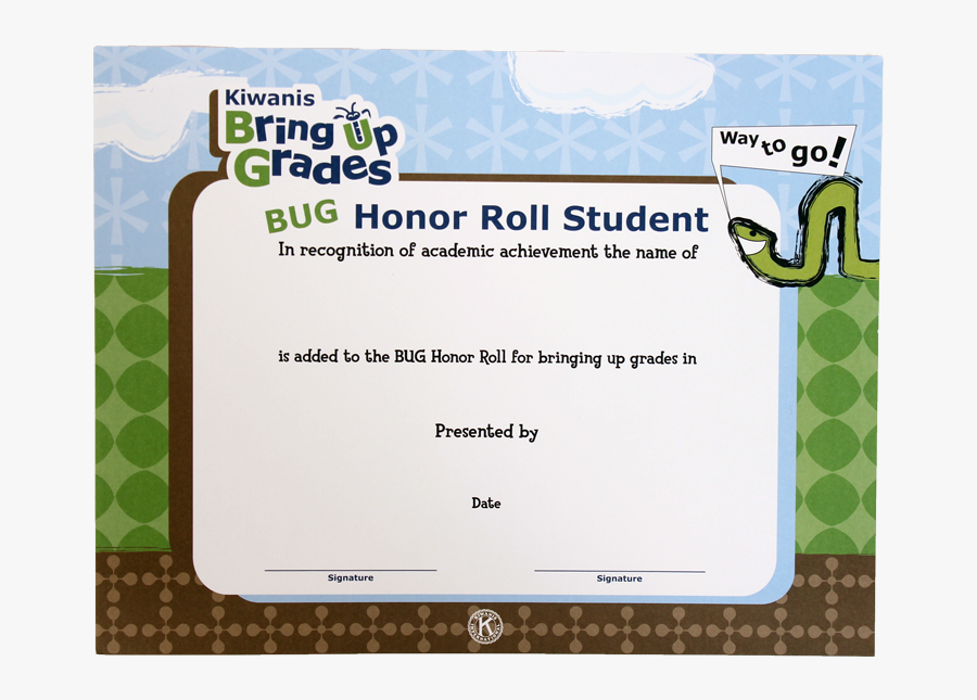 Clip Art Certificates For Elementary School - Bring Up Grades Certificates, Transparent Clipart