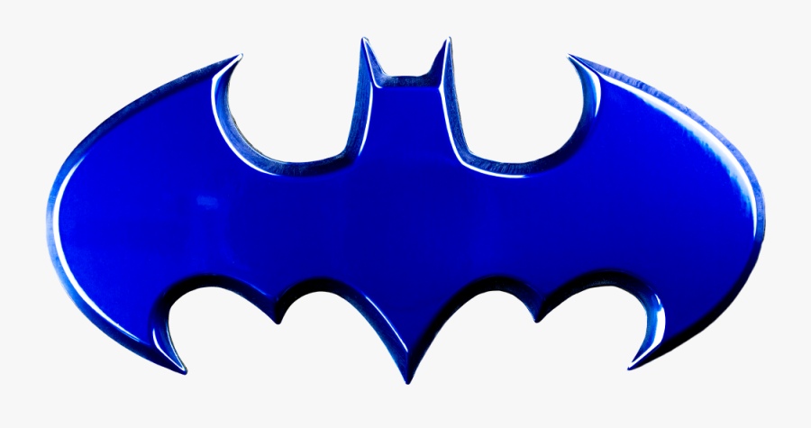Batman Logo Blue Chrome Premium Fan Emblem By Fan Emblems - Batman Logo Blue, Transparent Clipart