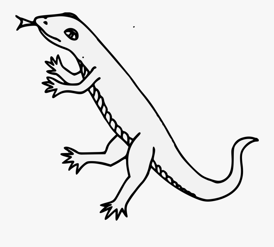 Lizard Clipart Traceable - Lizard Heraldic, Transparent Clipart