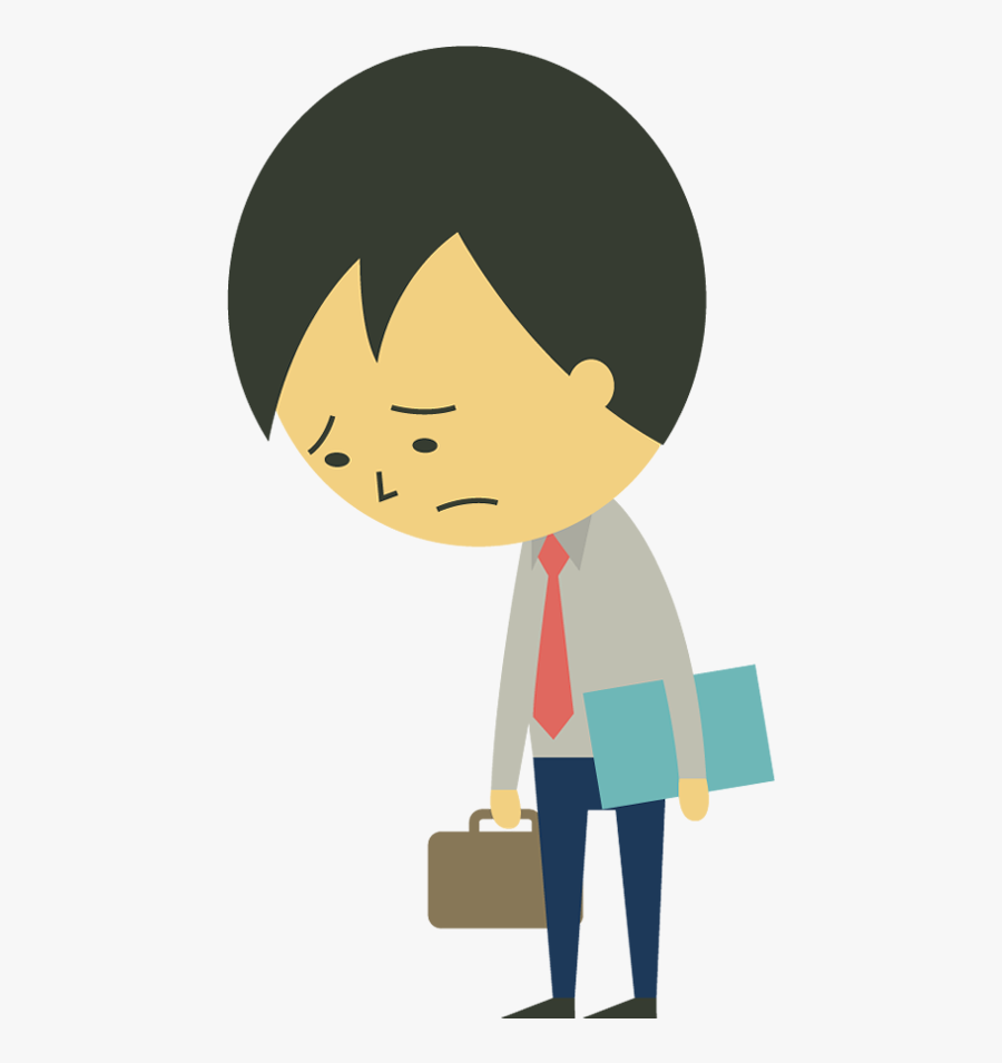 Unhappy Businessman Hanging His - Sad Businessman Cartoon Png, Transparent Clipart