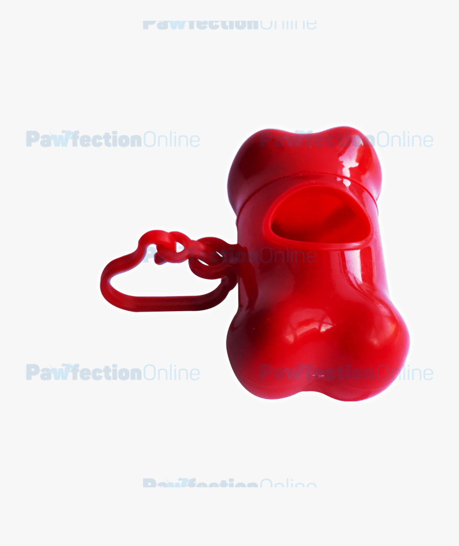 The Red Bone Shaped Dog Poop Bag Holder Dispenser Is - Toy, Transparent Clipart