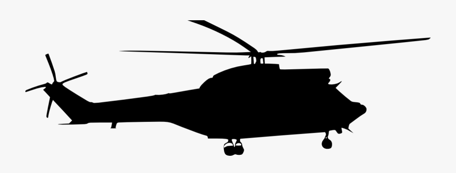Helicopter Rotor Silhouette Clip Art - Black Hawk Helicopter Silhouette, Transparent Clipart