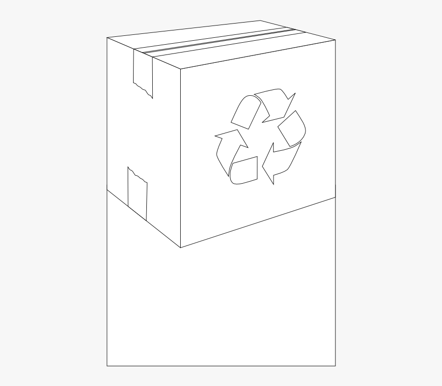 Cartone Reciclato Recycle Black White Line Art 555px - Drawing, Transparent Clipart