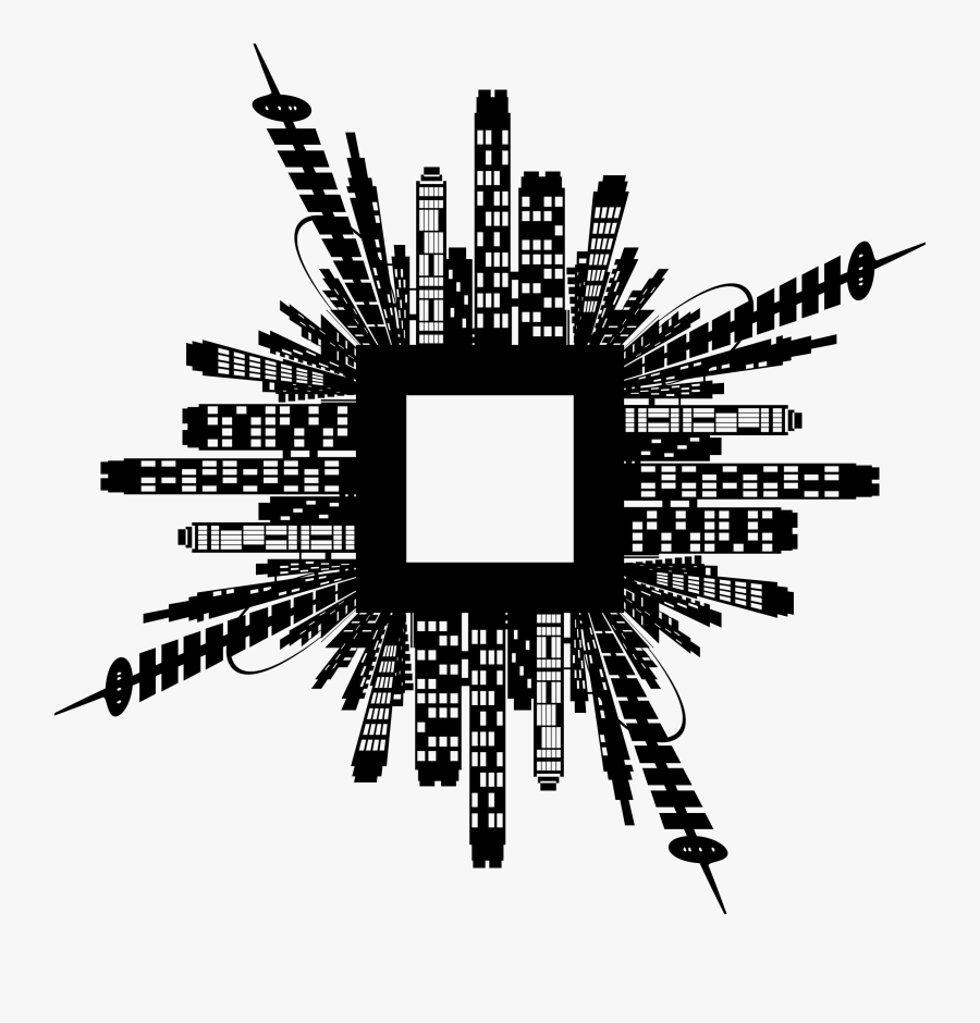 Transparent City Skyline Silhouette Png - Urbanization Clipart Black And White, Transparent Clipart