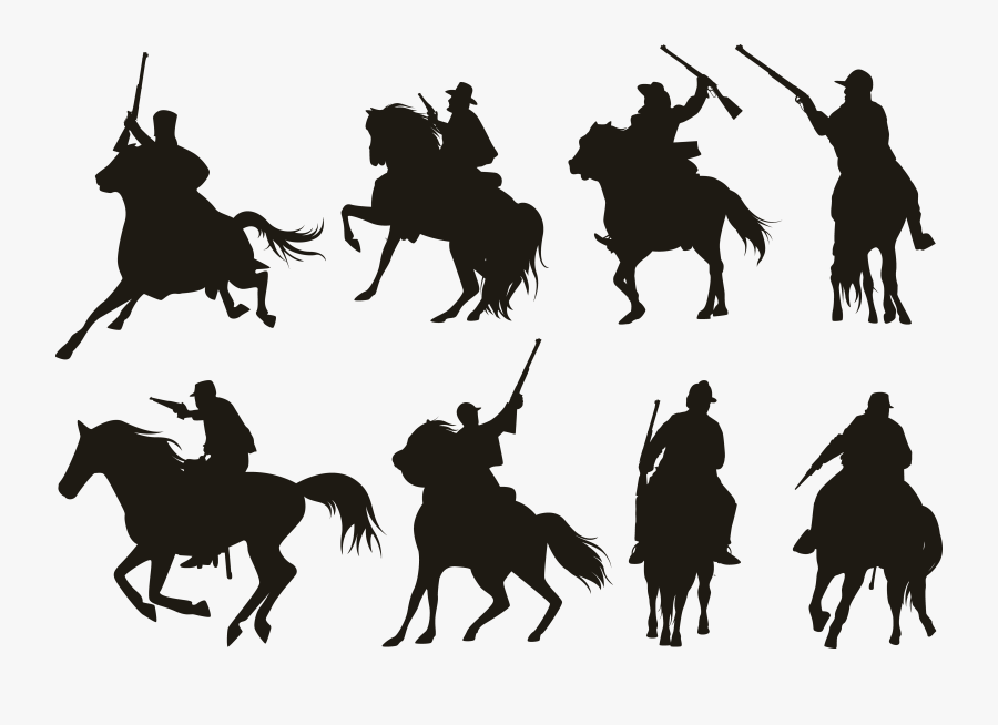 Knight Cavalry Black Transprent - Silhouette Of Knight On Horse, Transparent Clipart