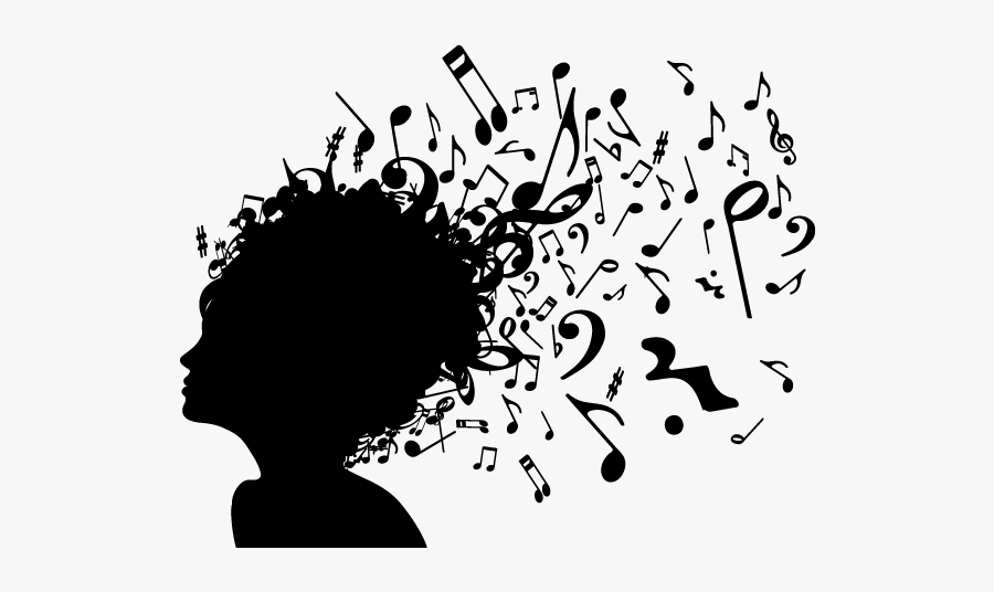 Silhouette Of Girl Singing, Transparent Clipart