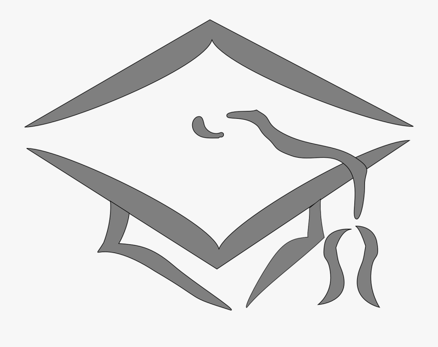 Transparent Graduation Silhouette Png - White Graduation Cap No Background, Transparent Clipart
