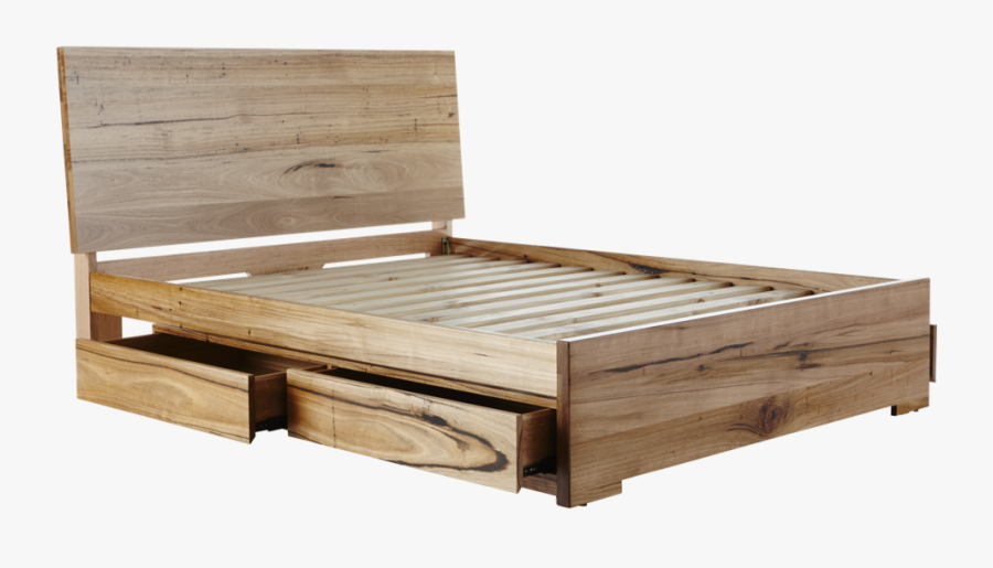 Clip Art Drawing For Free - Hardwood Bed With Draws, Transparent Clipart