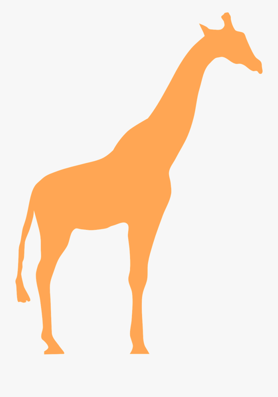 Giraffe, Animal, Mammal, Silhouette, Orange, Big, Zoo - Silhueta Girafa Png, Transparent Clipart