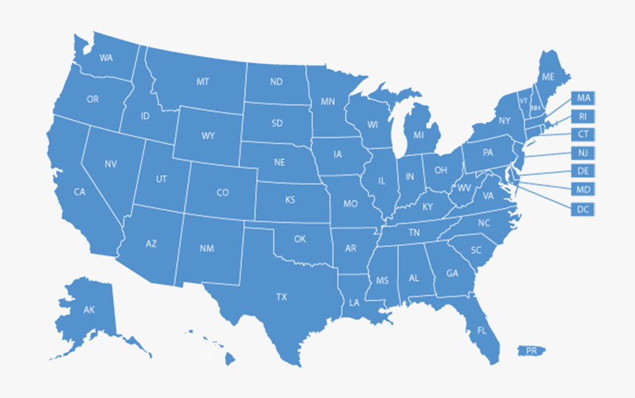Transparent Social Security Card Png - United States Map Grey, Transparent Clipart