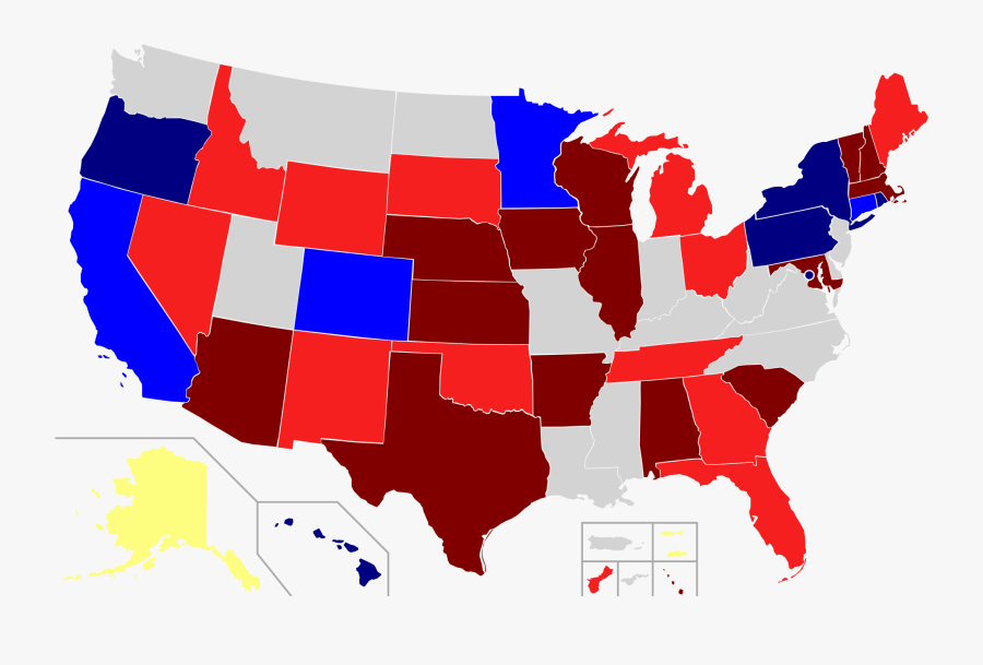 Us Senate Map 2019 - Republican And Democratic States 2018 , Free ...