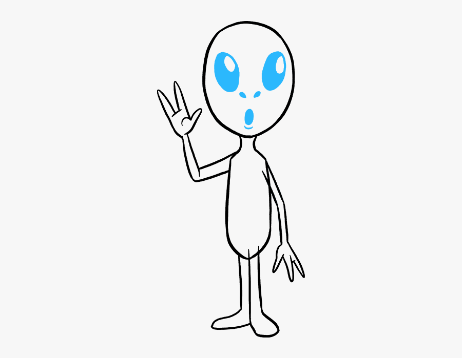 How To Draw Alien - Full Body Alien Drawing, Transparent Clipart