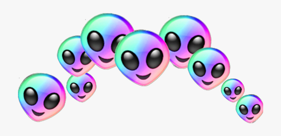 #alien #head #spiral #crown #crowns #aliencrown #rainbow - Alien Emoji Crown Png, Transparent Clipart