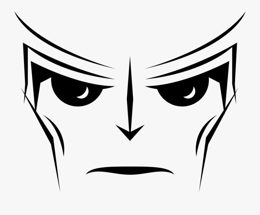 Robot, Android, Alien, Eyes, Face, Monster, Stern - Black And White Faces Of Robot, Transparent Clipart