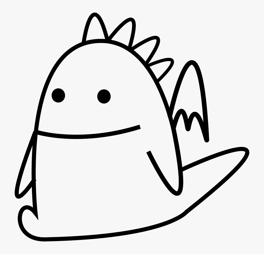 Transparent Jesus - Simple Dragon Cartoon Black And White, Transparent Clipart