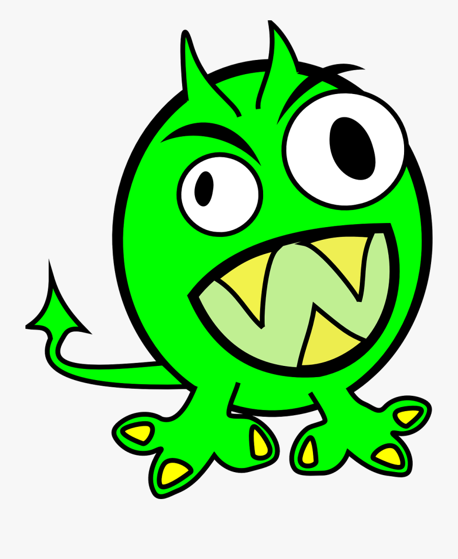 Monster, Alien, Green, Lime, Scary, Halloween, Spooky - Monster Clip Art, Transparent Clipart