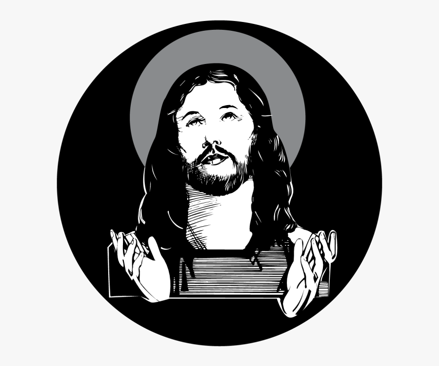 Jesus Black And White Filter - Gobo Face, Transparent Clipart