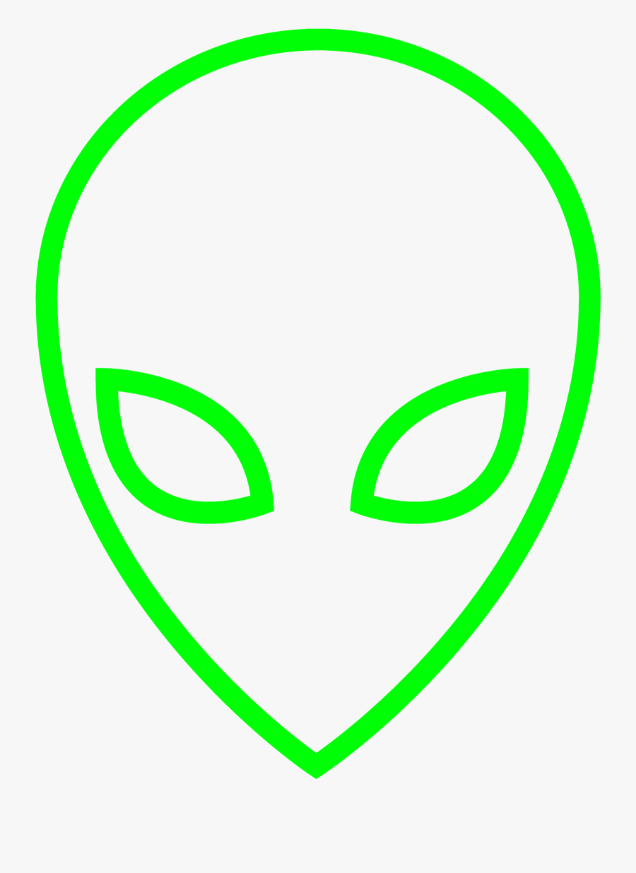 Download Green Outline Of A Alien Head - Transparent Green Alien Head, Transparent Clipart