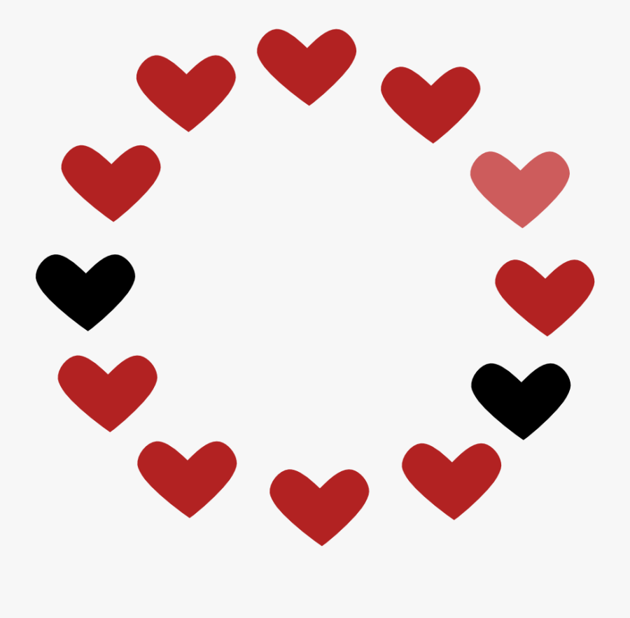 Encircled Love Heart Firebrick Marriage Equality I - Circle Of Hearts Clipart, Transparent Clipart