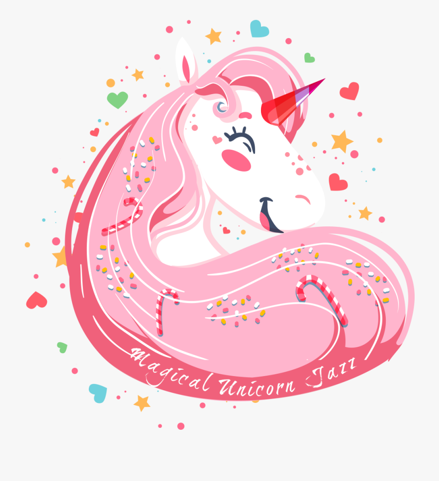 Magical Unicorn Jazz - Unicornio Cabelo Colorido Png, Transparent Clipart