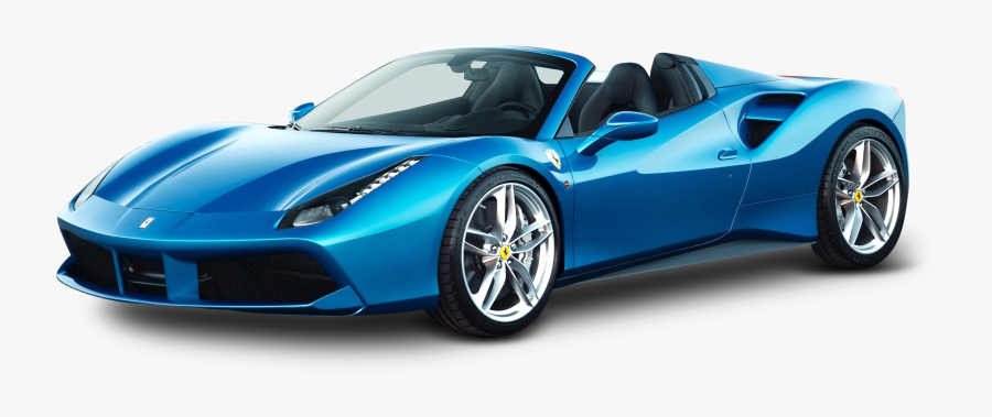 Blue Ferrari 488 Spider Car Png Image - Ferrari Car Blue Colour, Transparent Clipart