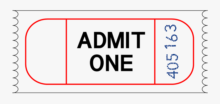 Transparent Admit One Png - Train Ticket Clip Art, Transparent Clipart