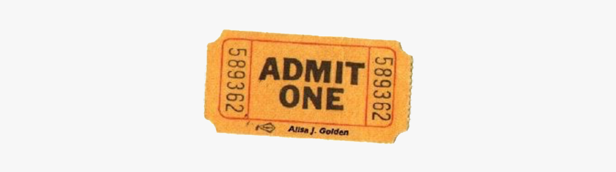 #gold #yellow #orange #vintage #ticket #admitone #raffle - Vintage Admit One Tickets, Transparent Clipart