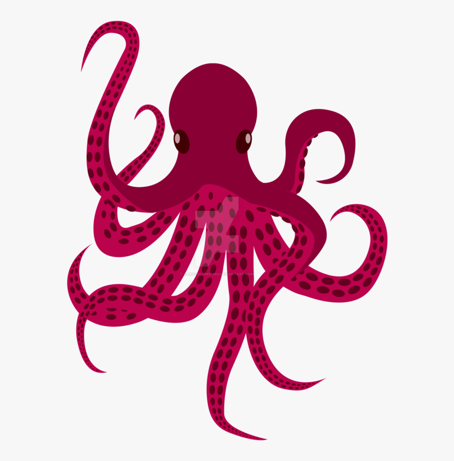 Vector Tentacles Red - Transparent Background Octopus Silhouette, Transparent Clipart