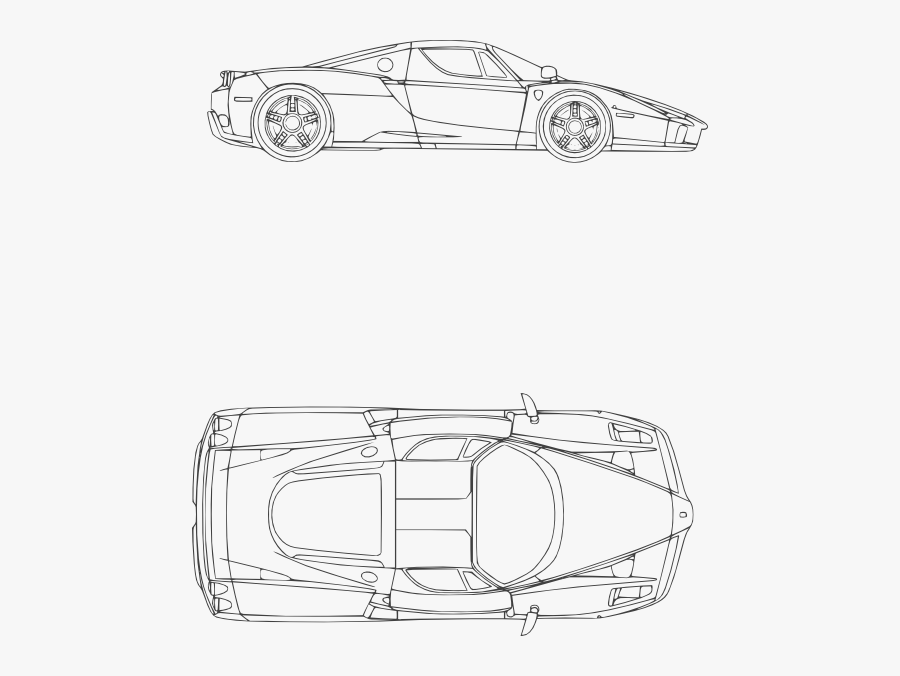 Ferrari Enzo Blueprints, Transparent Clipart