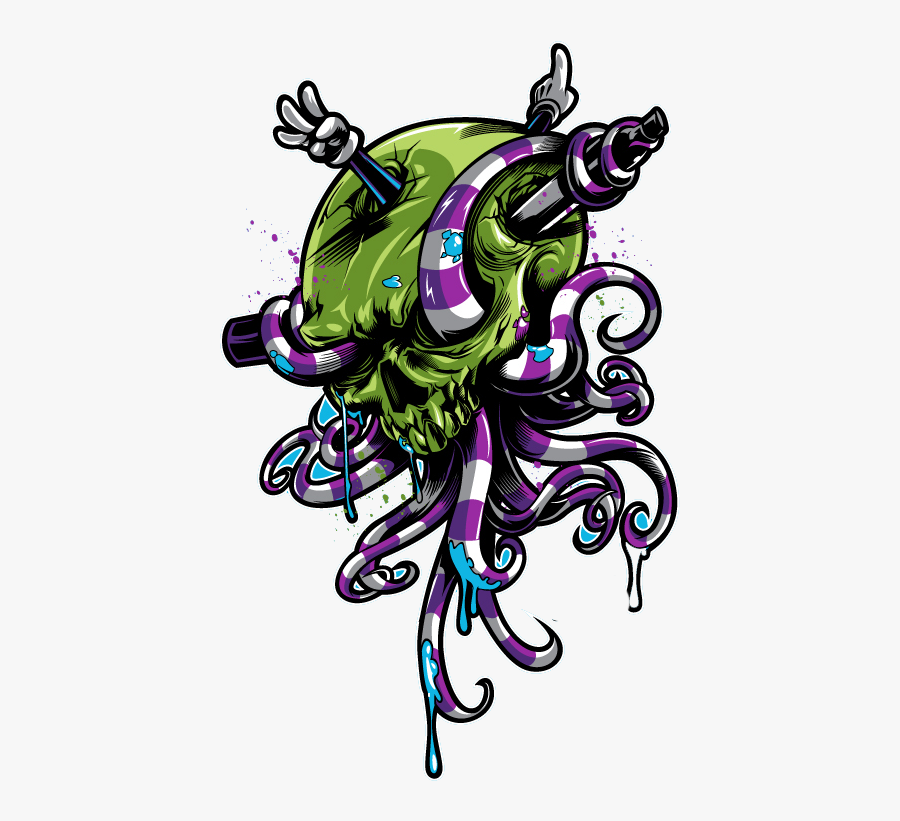 Tentacle Octopus Skull Illustration Hq Image Free Png - Portable Network Graphics, Transparent Clipart