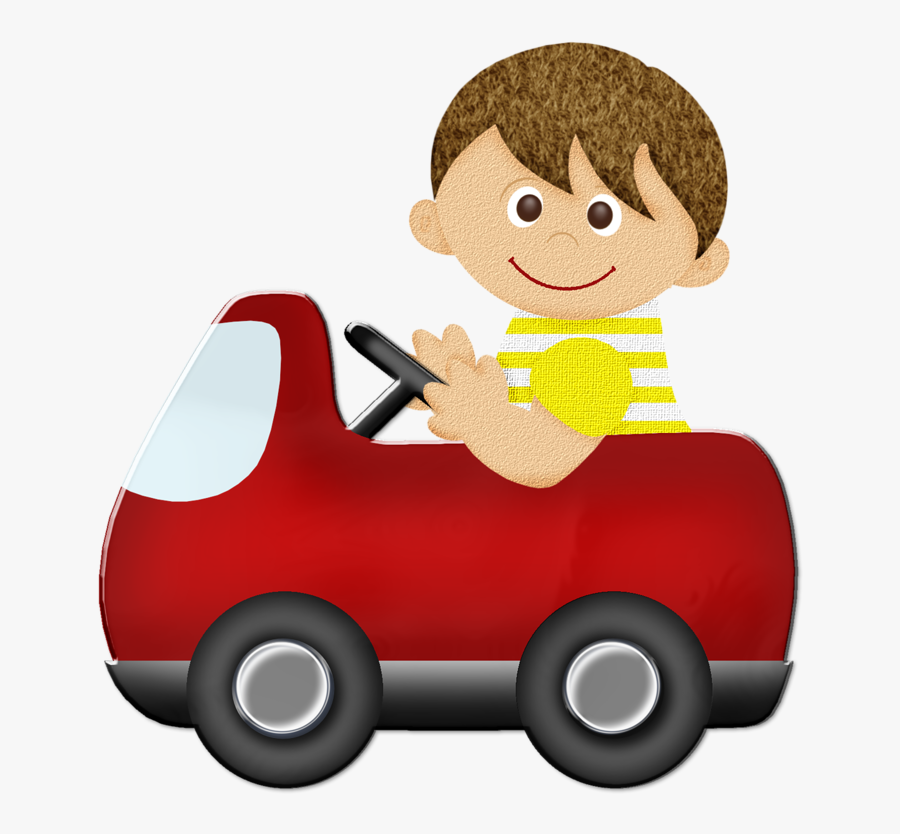 Ferrari Clipart Cute - Car With Boy Cartoon, Transparent Clipart