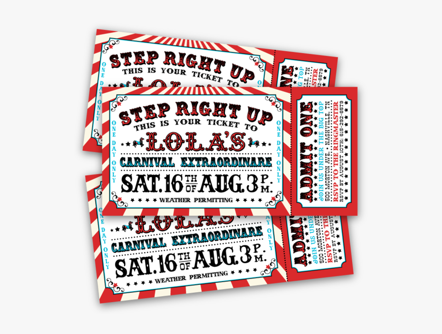 Transparent Ticket Template Png - Old Fashioned Carnival Tickets, Transparent Clipart