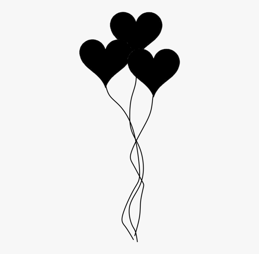 Heart Silhouette Clip Art Clipart - Heart Balloons Black And White, Transparent Clipart