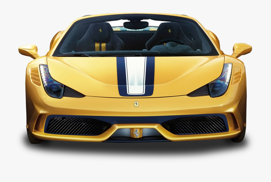 Yellow Ferrari Front View Car Png Image - Ferrari 458 Speciale Aperta Yellow, Transparent Clipart