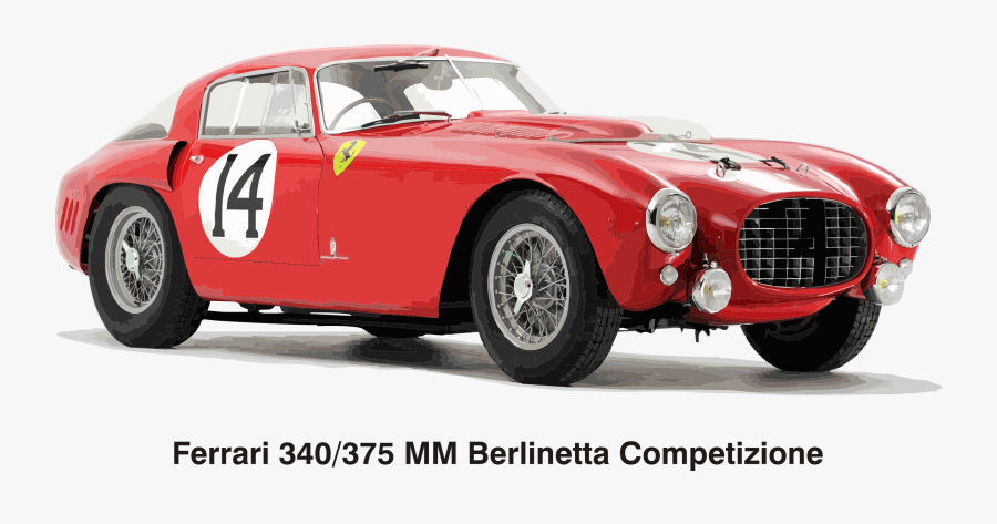 Ferrari 340/375 Mm Berlinetta Competizione, Year 1953 - Ferrari 340 375 Mm Berlinetta Competizione, Transparent Clipart