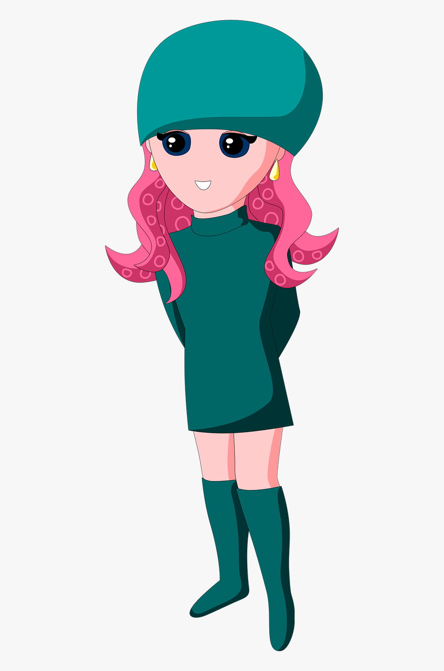Girl Octopus Tentacles Free Picture - Octopus, Transparent Clipart
