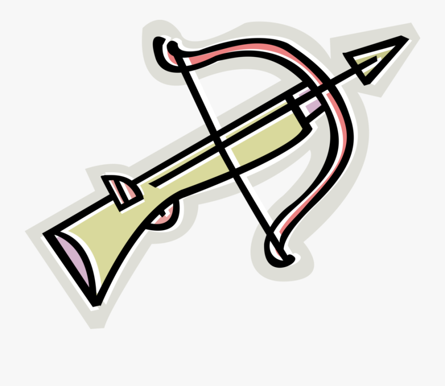 Vector Illustration Of Middle Ages Medieval Crossbow, Transparent Clipart