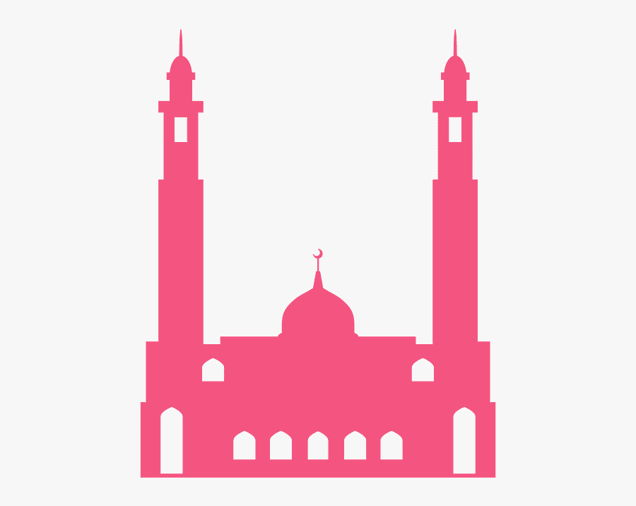 Mosque Silhouette Pink, Transparent Clipart