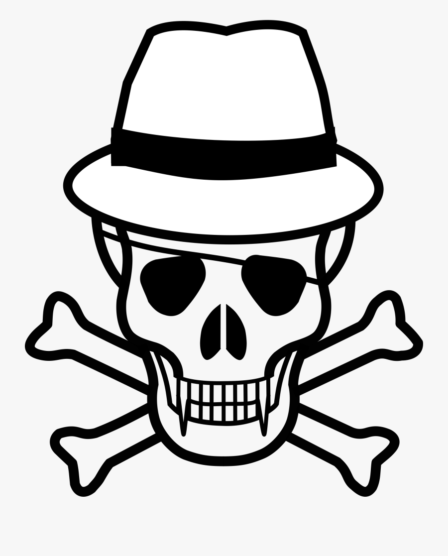 Line Art,skull,monochrome Photography - Skull And Crossbones, Transparent Clipart