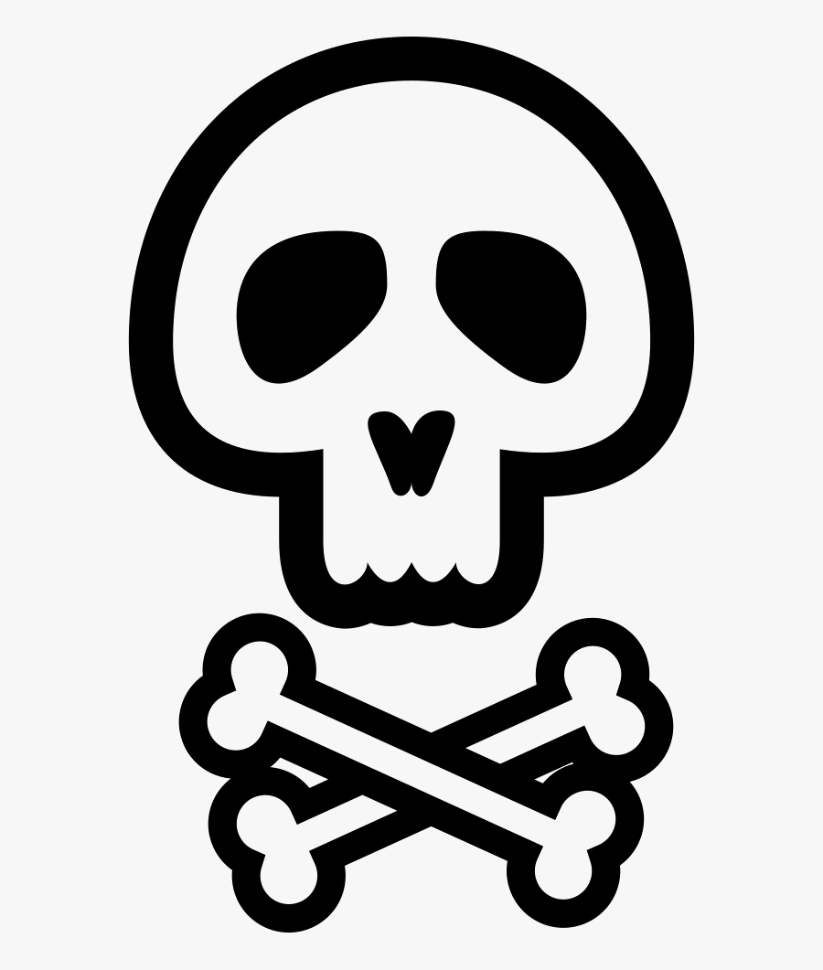 Skull And Bones Outline Comments - Jolly Roger, Transparent Clipart